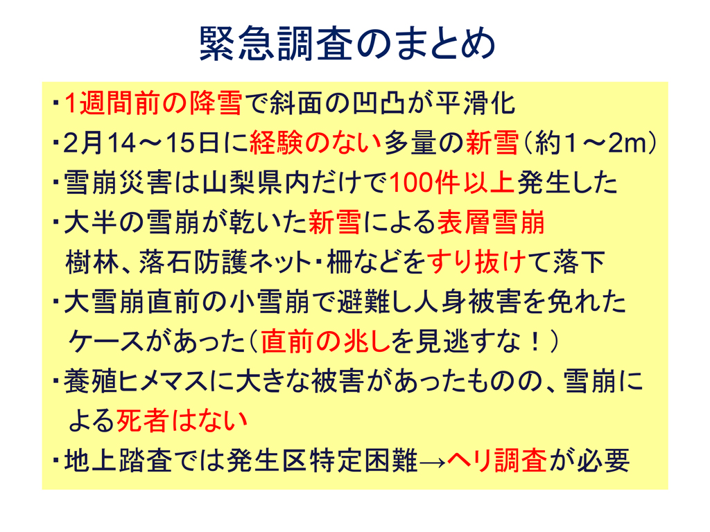 2014年2月中旬の大雪により関東甲信地域で多発した雪崩災害の緊急調査報告17