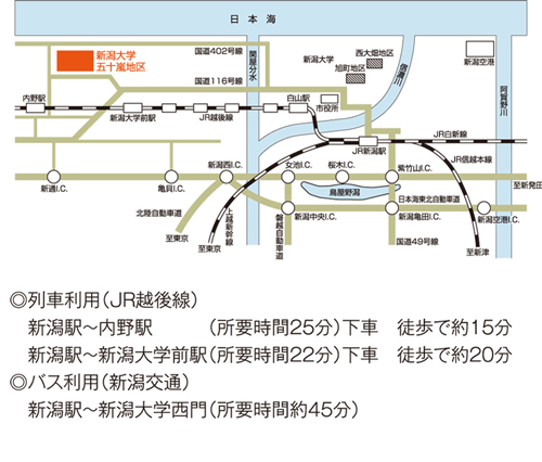 新潟大学 災害・復興科学研究所アクセスマップ２